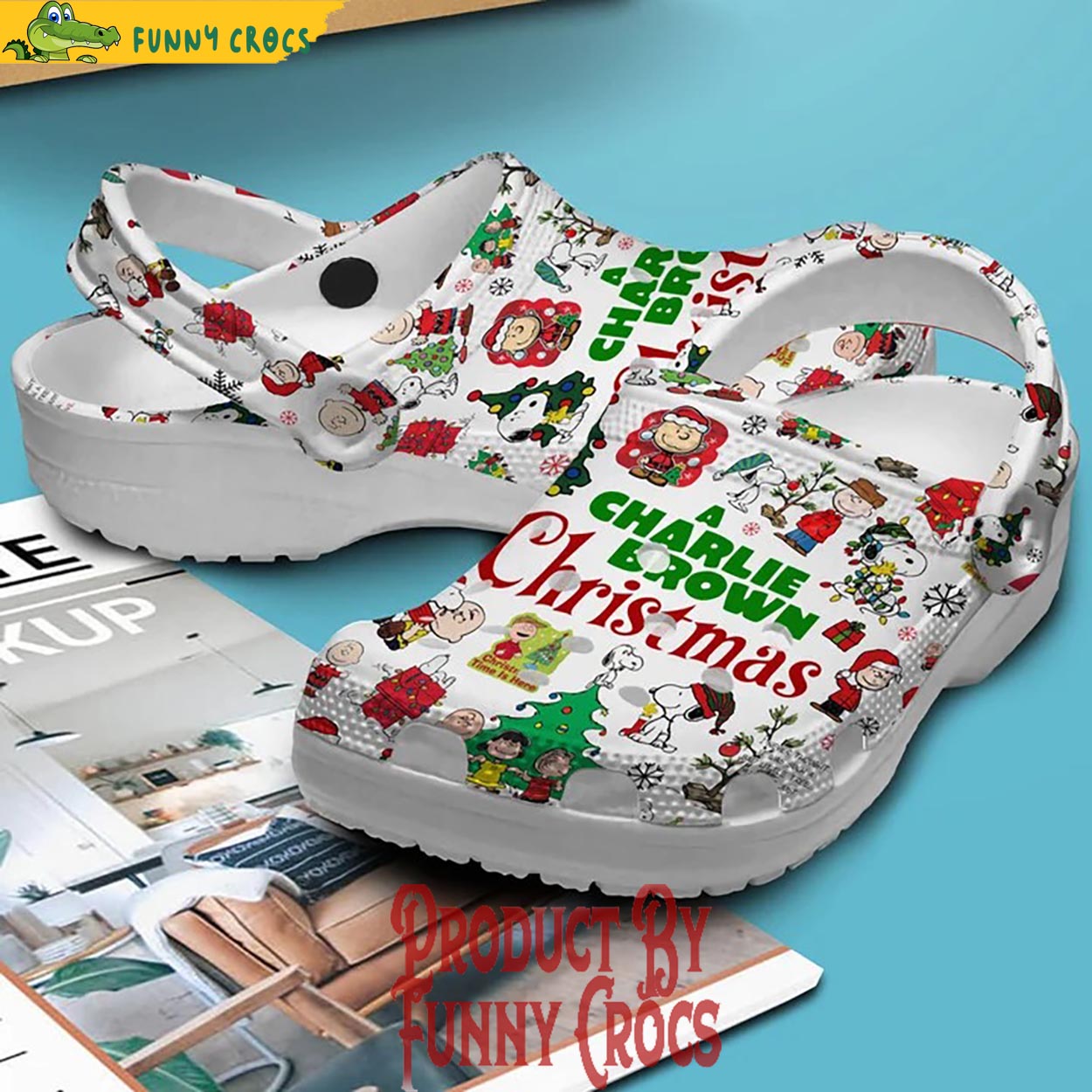 A Charlie Brown And Snoopy Cartoon Christmas Crocs Crocband Clogs Shoes Comfortable For Men Women and Kids - Image 3