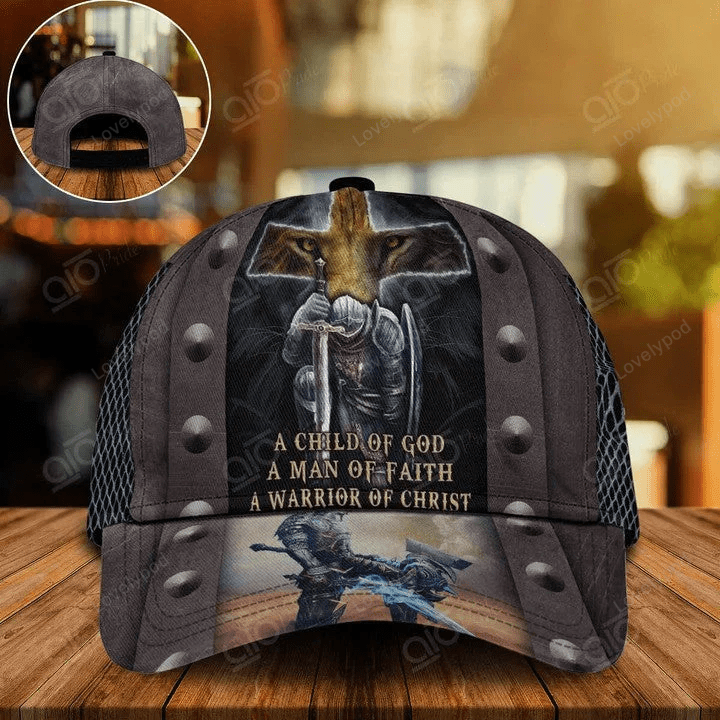 A Child of God A Man of faith 3D Cap , Warrior of God Jesus Cap Hat Trucker Hats Custom Hats Gifts For Men & Women