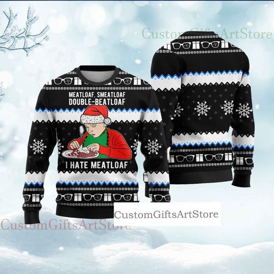 A Christmas Story I Hate Meatloaf Christmas Ugly Sweater - Image 8
