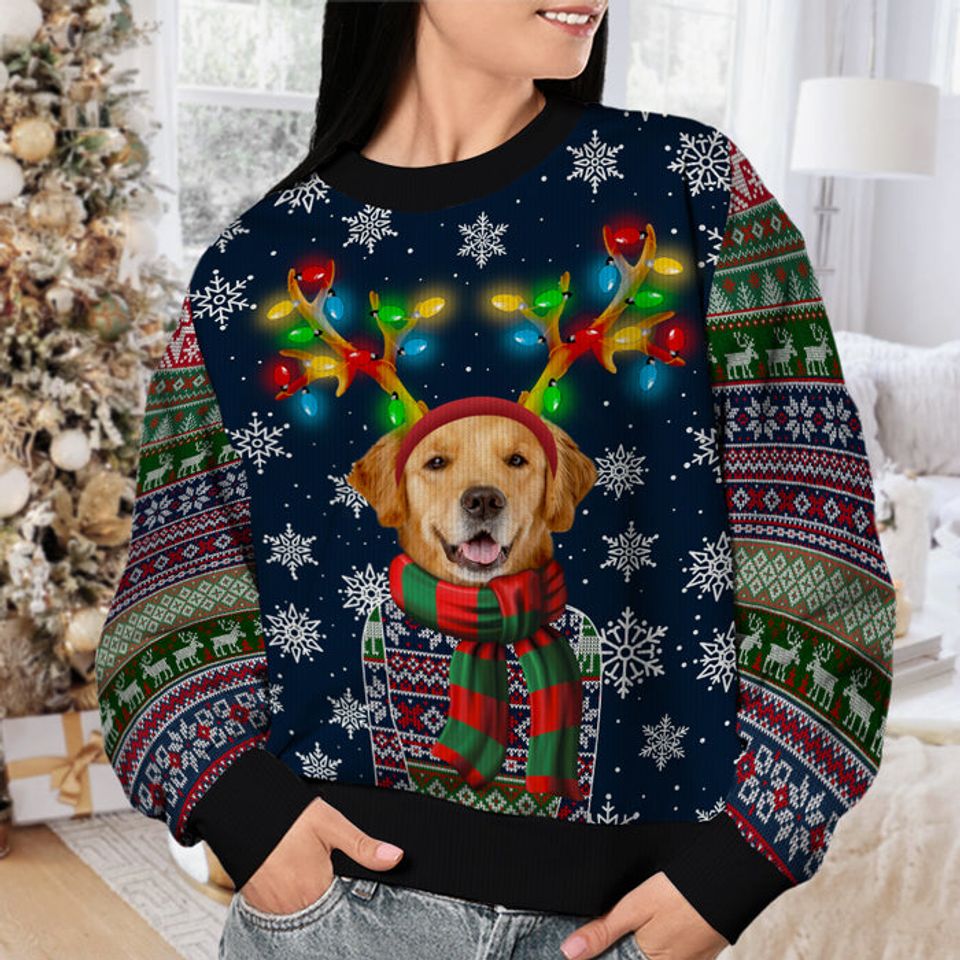 A Pet In Christmas Costume Personalized Ugly Sweatshirt - Christmas Gift for Pet Lovers - Image 2