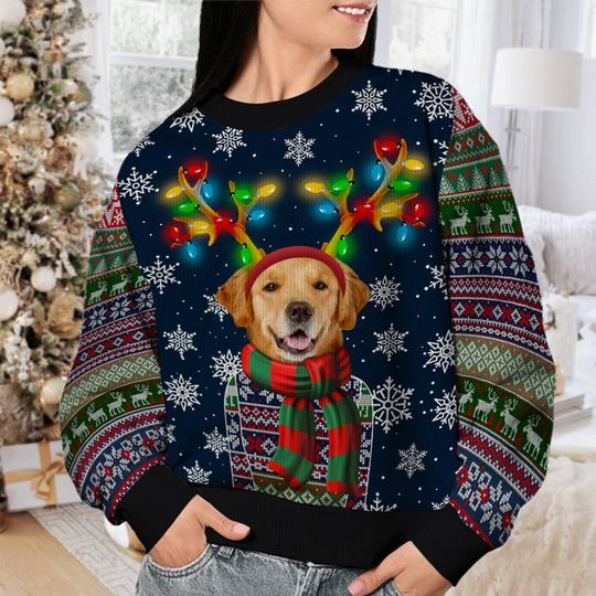 A Pet In Christmas Costume Personalized Ugly Sweatshirt - Christmas Gift for Pet Lovers - Image 5