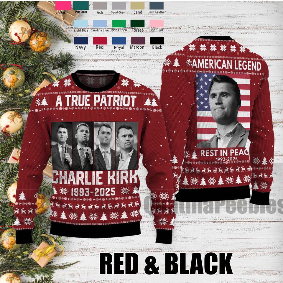 A True Patriot Charlie Kirk Ugly Sweater, Patriotic Charlie Kirk Ugly Sweater
