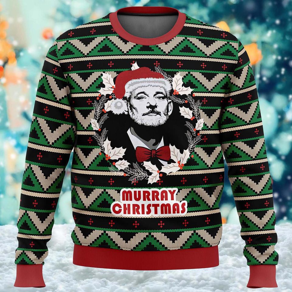 A Very Christmas Ugly Sweater, Actor Santa Red Hat Xmas 3D Sweater