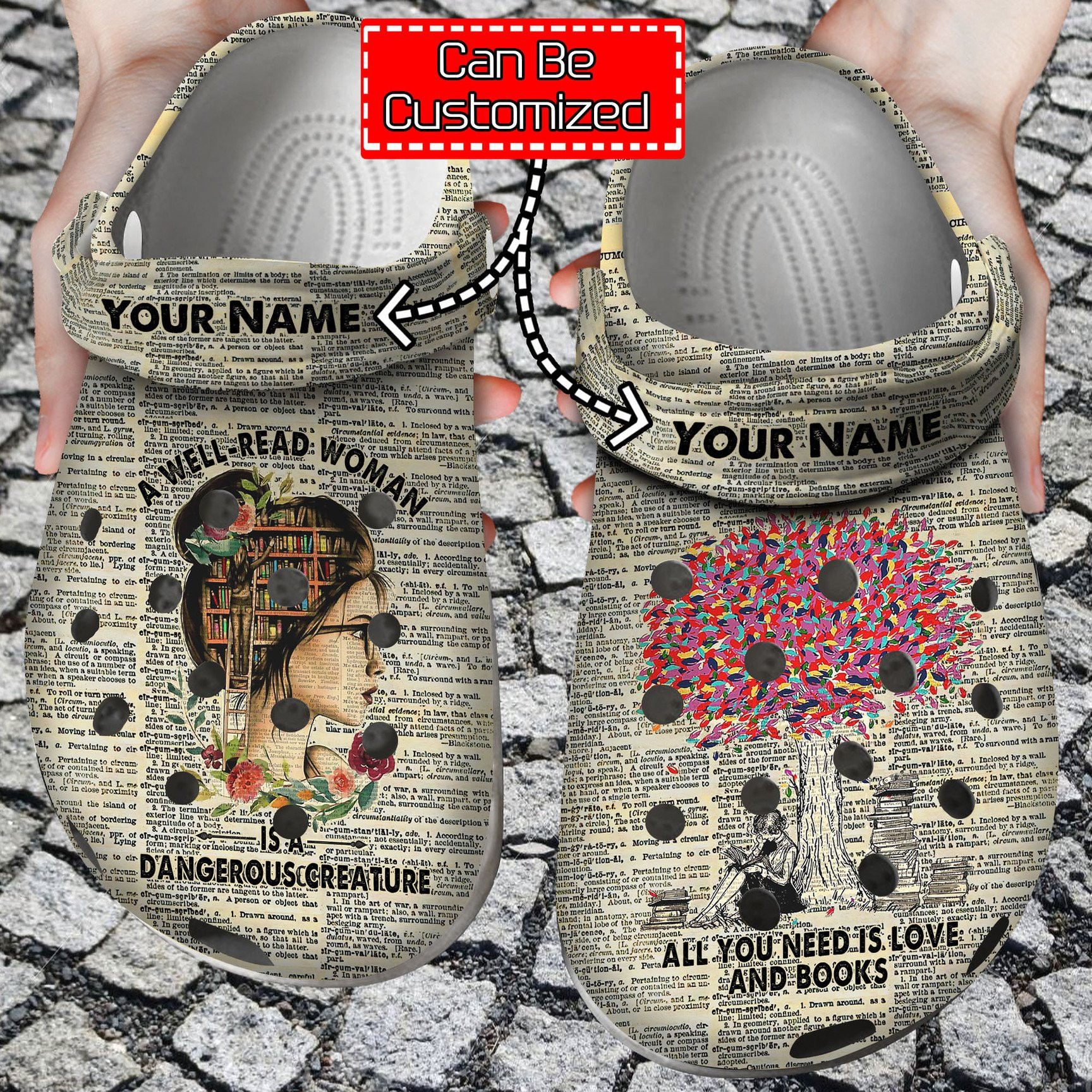 A Well Read Woman clog Shoes Reading