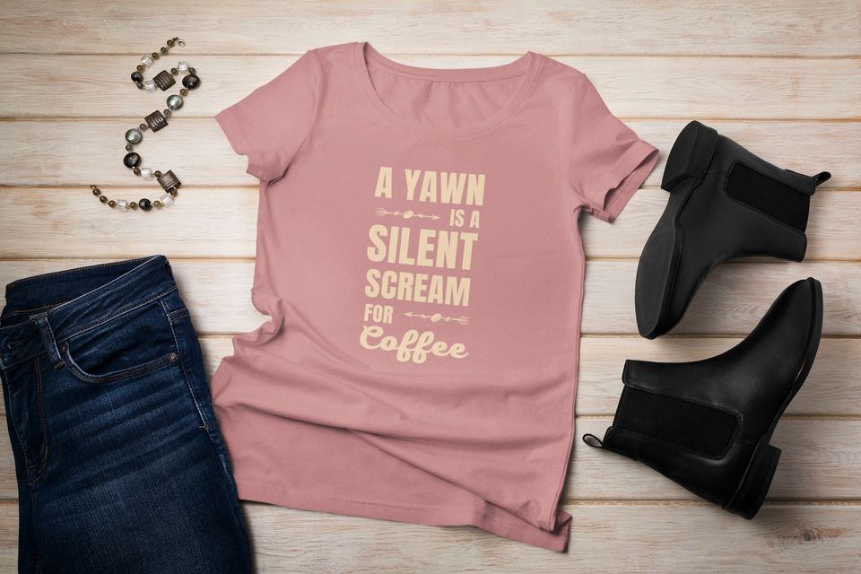 A Yawn is a Silent Scream for Coffee - Unisex Jersey Short Sleeve Tee