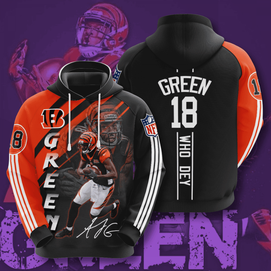 A. J. Green Cincinnati Bengals 3D All Over Print Hoodie, Zip Hoodie