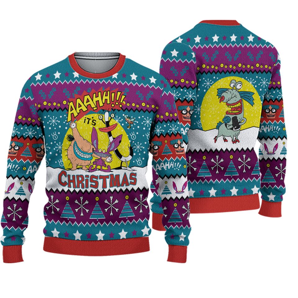 Aaahh!!! Real Monsters Nick 90s Ugly Christmas Sweater