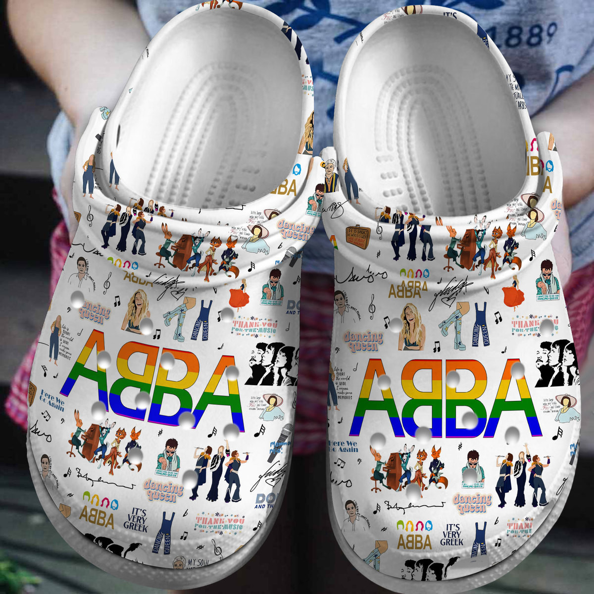 ABBA Music Crocs Crocband Clogs Shoes Comfortable For Men Women and Kids
