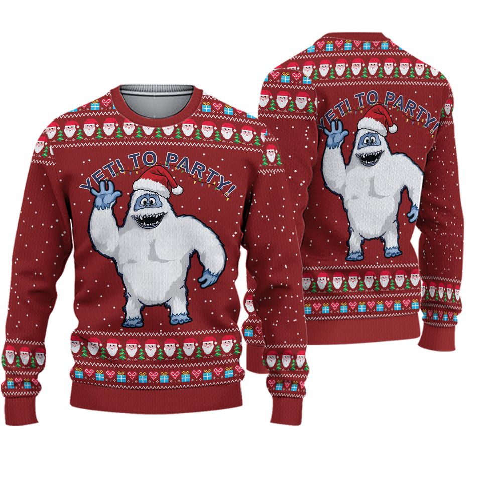 Abominable Snowman Yeti To Party Ugly Christmas Sweater
