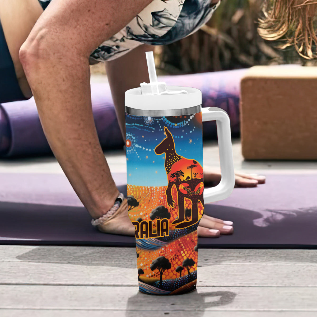 Aboriginal Dots Stary Sky With Kangaroo Custom Stanley Cup 40 oz 30 oz Tumbler With HandleTVC2301331 - Image 7