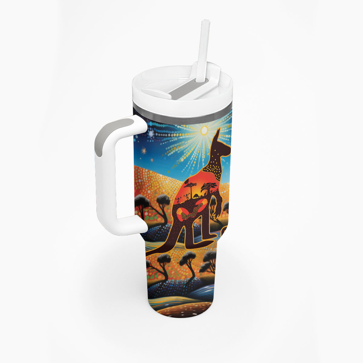 Aboriginal Dots Stary Sky With Kangaroo Custom Stanley Cup 40 oz 30 oz Tumbler With HandleTVC2301331 - Image 4