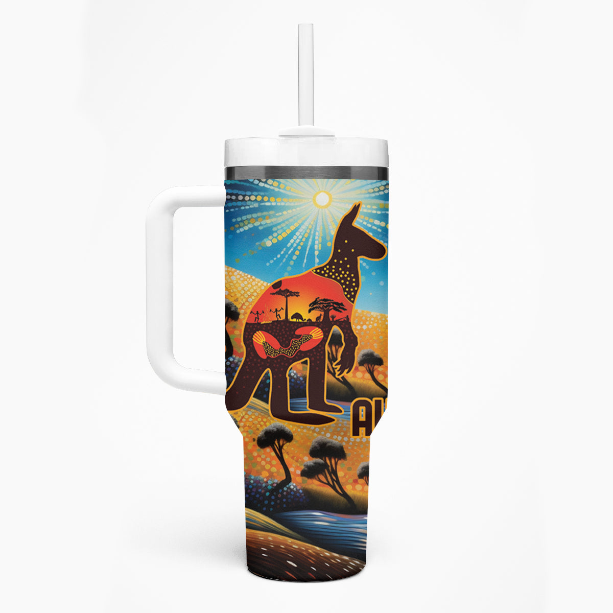 Aboriginal Dots Stary Sky With Kangaroo Custom Stanley Cup 40 oz 30 oz Tumbler With HandleTVC2301331 - Image 3