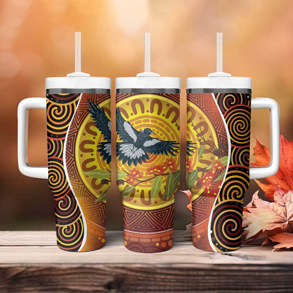Aboriginal Magpies Dots Art Native Australian Animals Custom Stanley Cup 40 oz 30 oz Tumbler With HandleTVC2301332