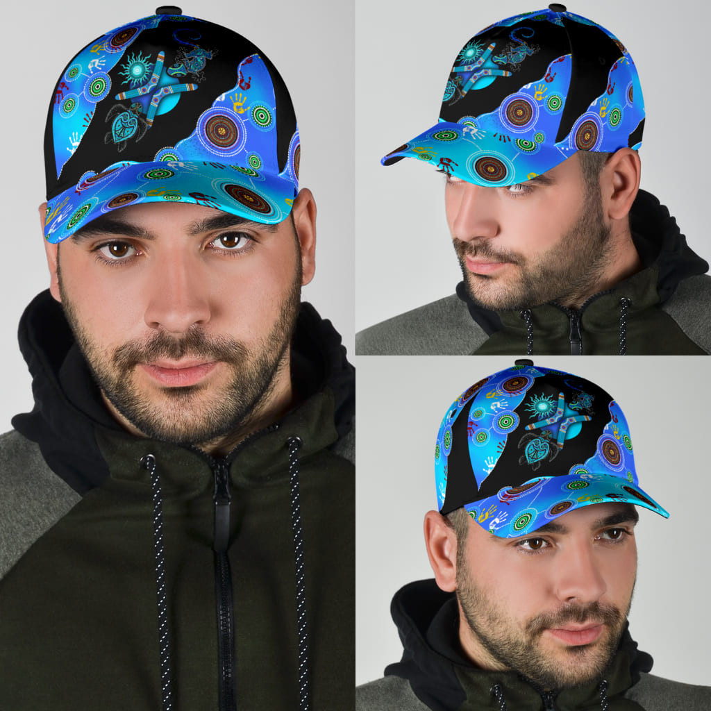 Aboriginal Naidoc Week Blue Turtle Lizard Classic Cap Trucker Hats Custom Hats Gifts For Men & Women