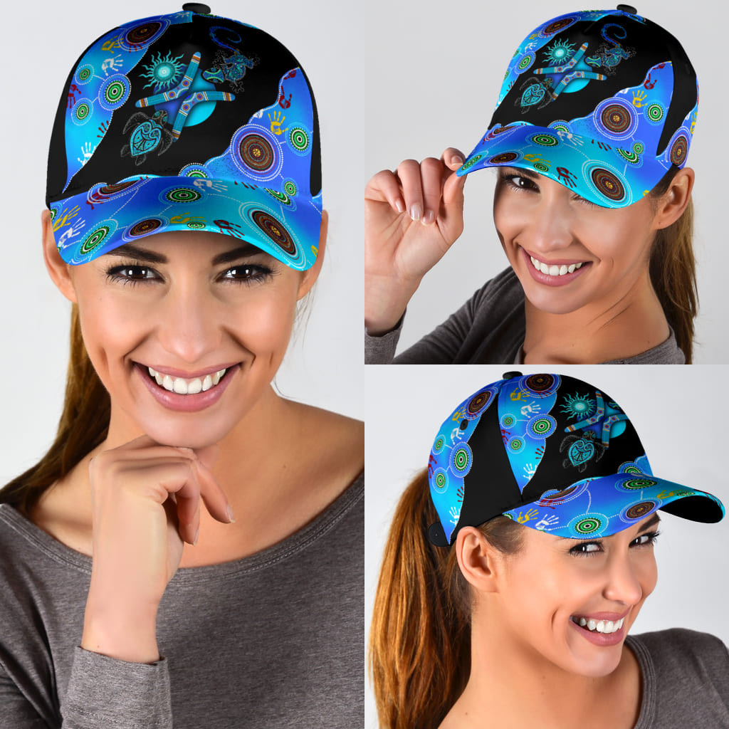 Aboriginal Naidoc Week Blue Turtle Lizard Classic Cap Trucker Hats Custom Hats Gifts For Men & Women