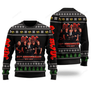 Acdc 48Th Anniversary 1973 - 2021 Ugly Christmas Sweater Adult 3D Funny Matching for family