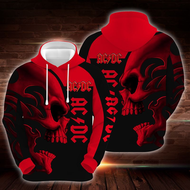 ACDC Hard Rock Skull 3D All Over Print Hoodie, Zip Hoodie