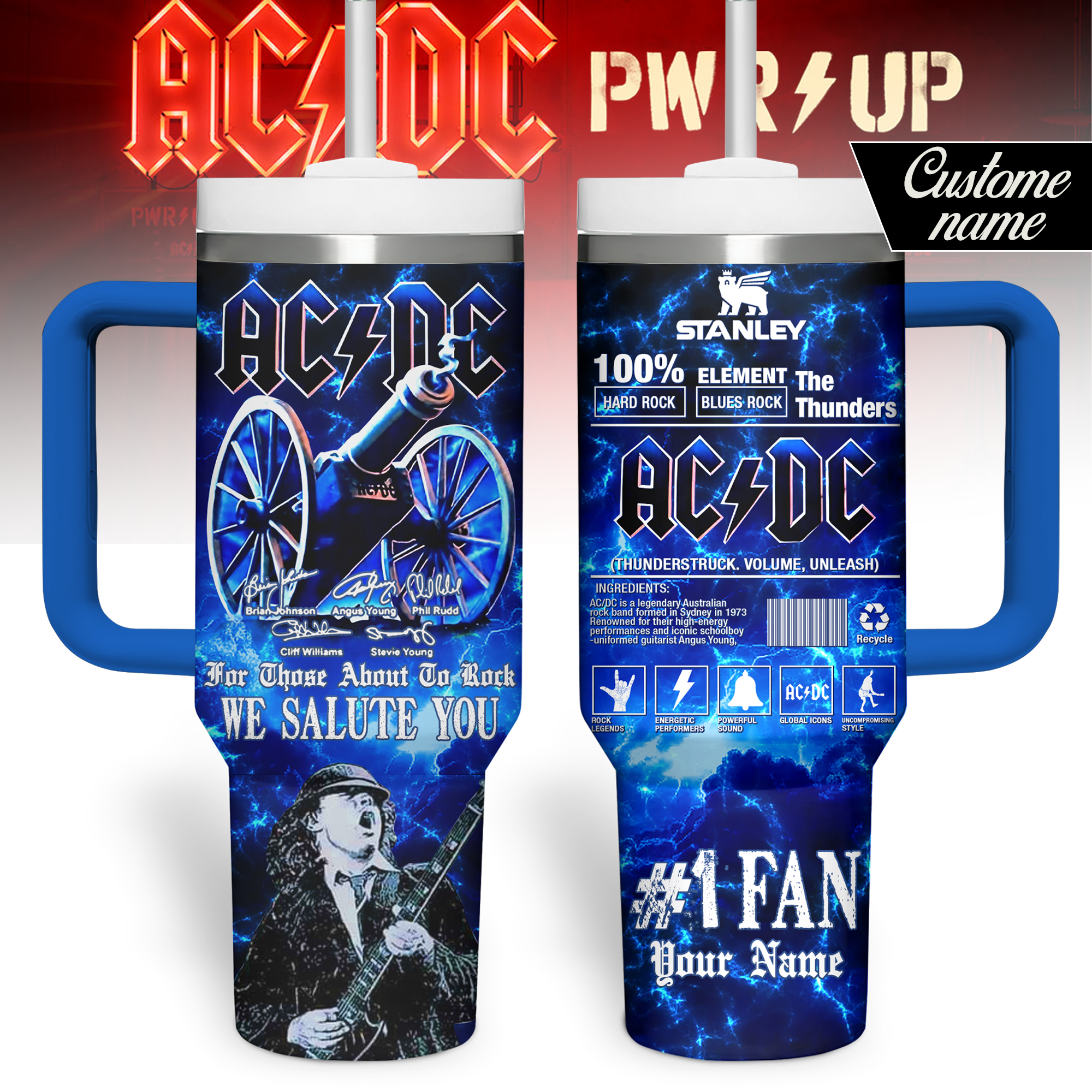 AC/DC Music Custom Stanley Cup 40 oz 30 oz Tumbler With HandleTVC2301244