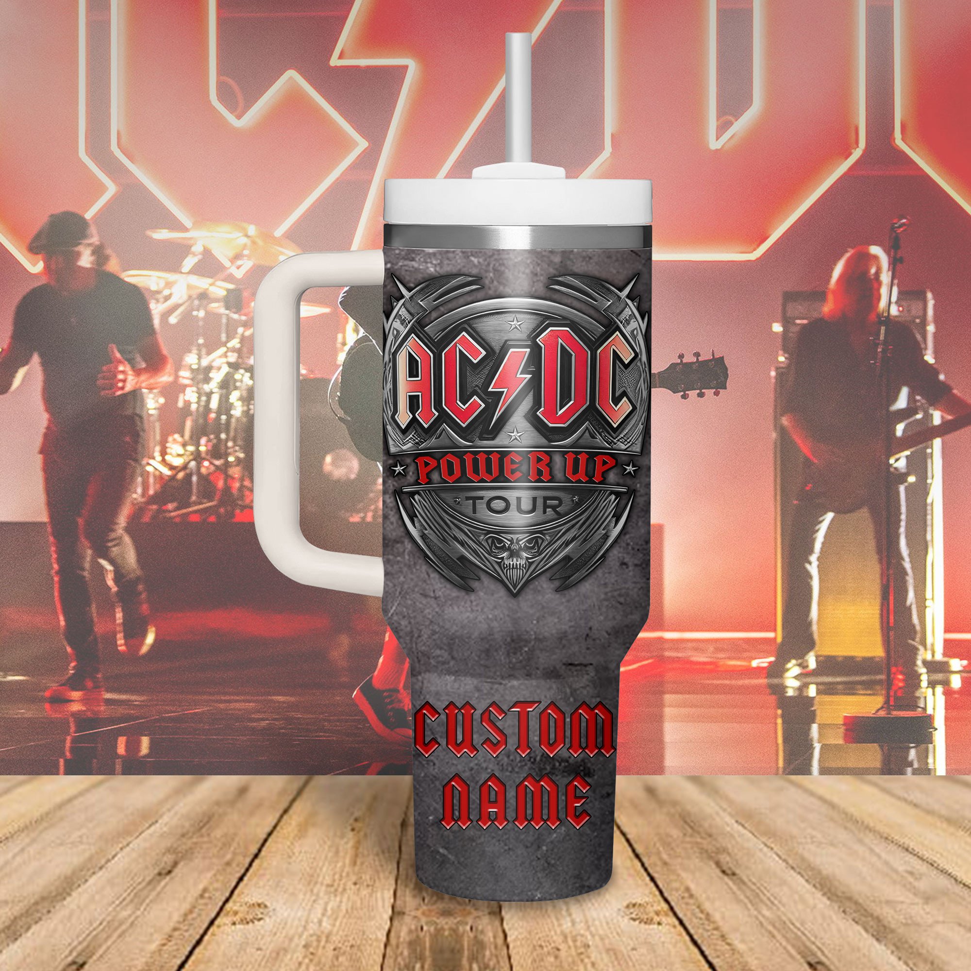 AC/DC Music Custom Stanley Cup 40 oz 30 oz Tumbler With HandleTVC2301280 - Image 2