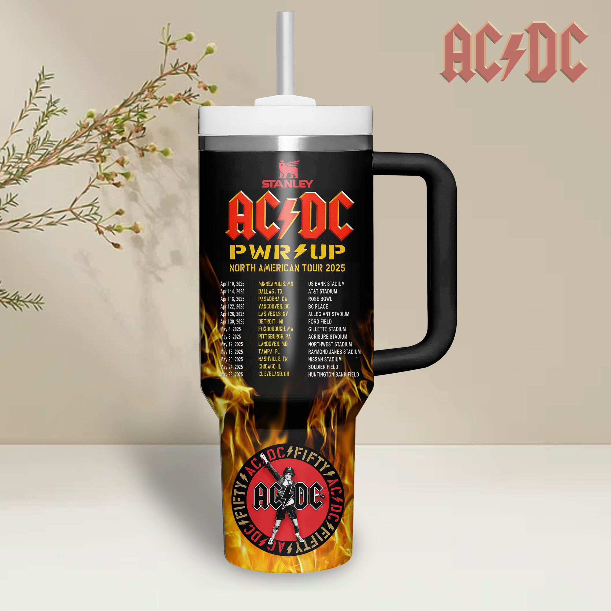 AC/DC Music Custom Stanley Cup 40 oz 30 oz Tumbler With HandleTVC2301343 - Image 3