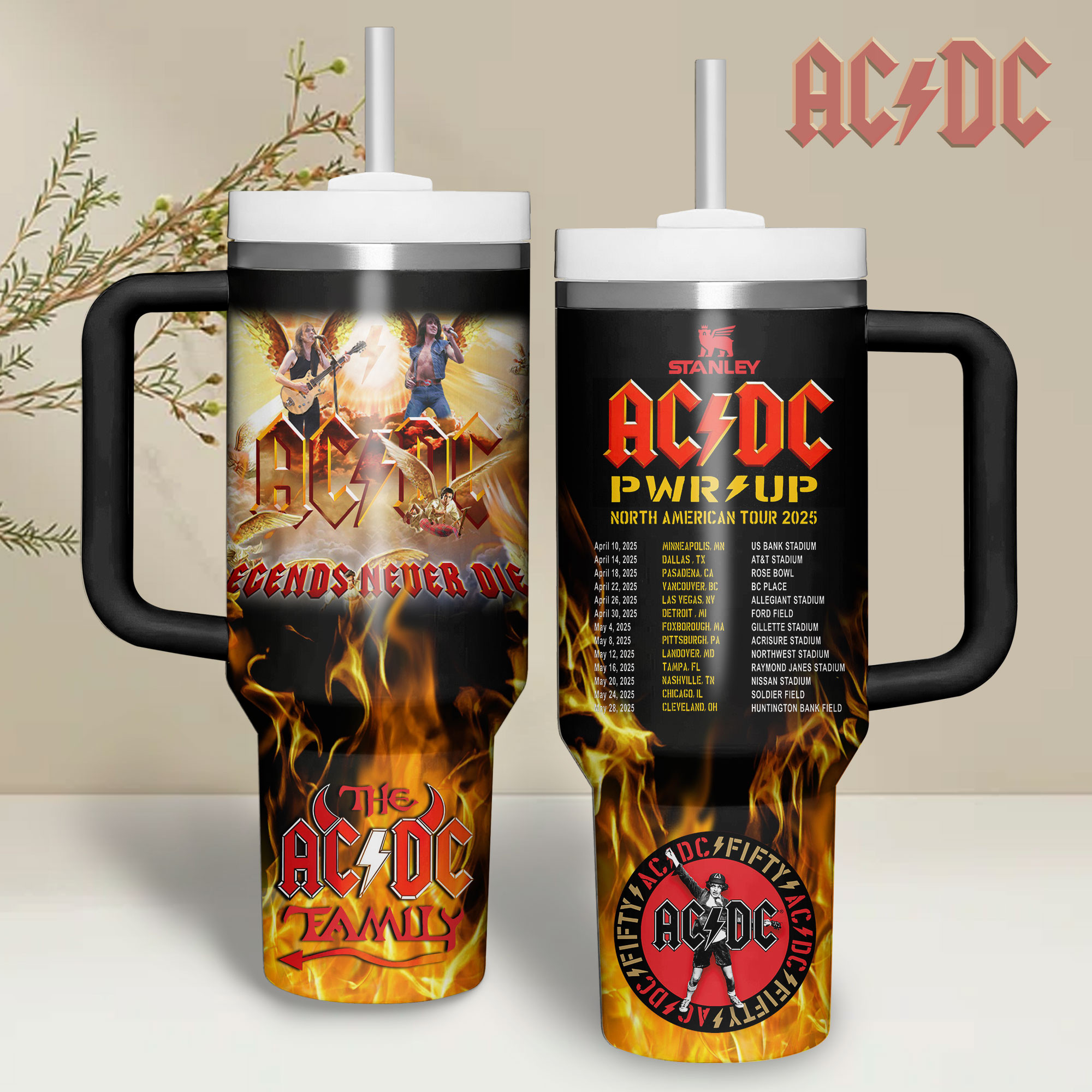 AC/DC Music Custom Stanley Cup 40 oz 30 oz Tumbler With HandleTVC2301343