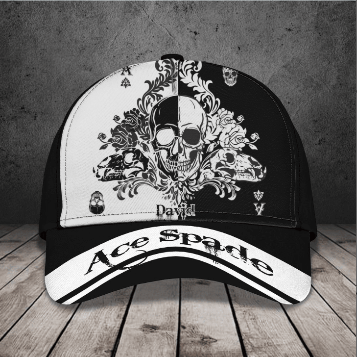 Ace Spade Cap, Personalized Ace Spade 3D Classic Cap, Custom Name Hat for Who Love Playing Card Trucker Hats Custom Hats Gifts For Men & Women