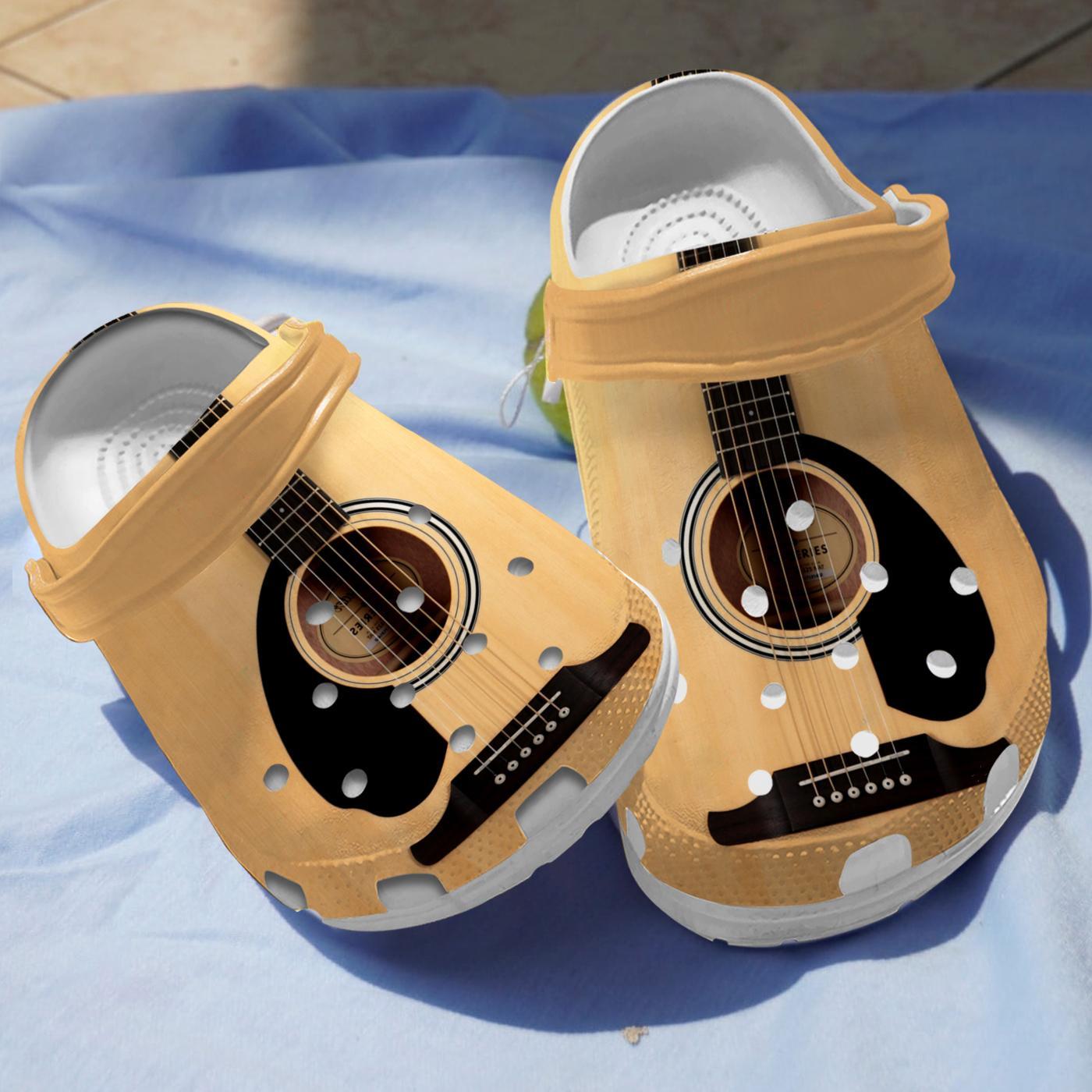 Acoustic Guitar Crocs Crocband Clogs Shoes Comfortable For Men Women and Kids