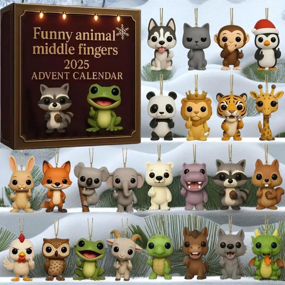 Acrylic Advent Calendar Blind Box Ã¢â‚¬â€œ Funny Animal Christmas Countdown with Daily Surprises and Halloween Box