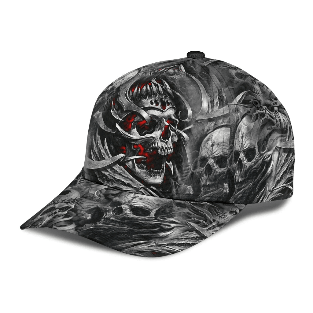 Adeenyc 3D All Over Printed Baseball Cap With Skull, Skull Cap Hat For Men And Women Trucker Hats Custom Hats Gifts For Men & Women