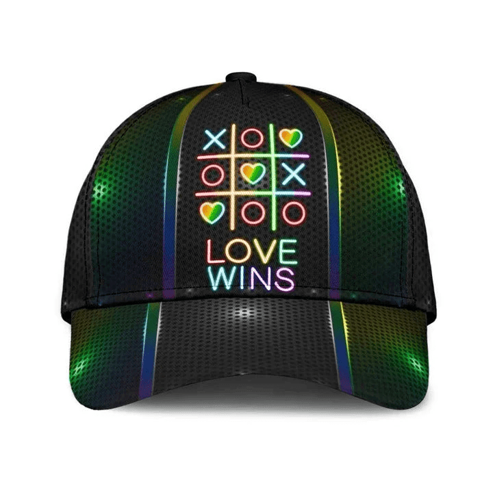 Adeenyc 3D Baseball Cap For LGBTQ, LGBT Love Wins Printing Baseball Cap Hat, Gay Man Gifts Trucker Hats Custom Hats Gifts For Men & Women