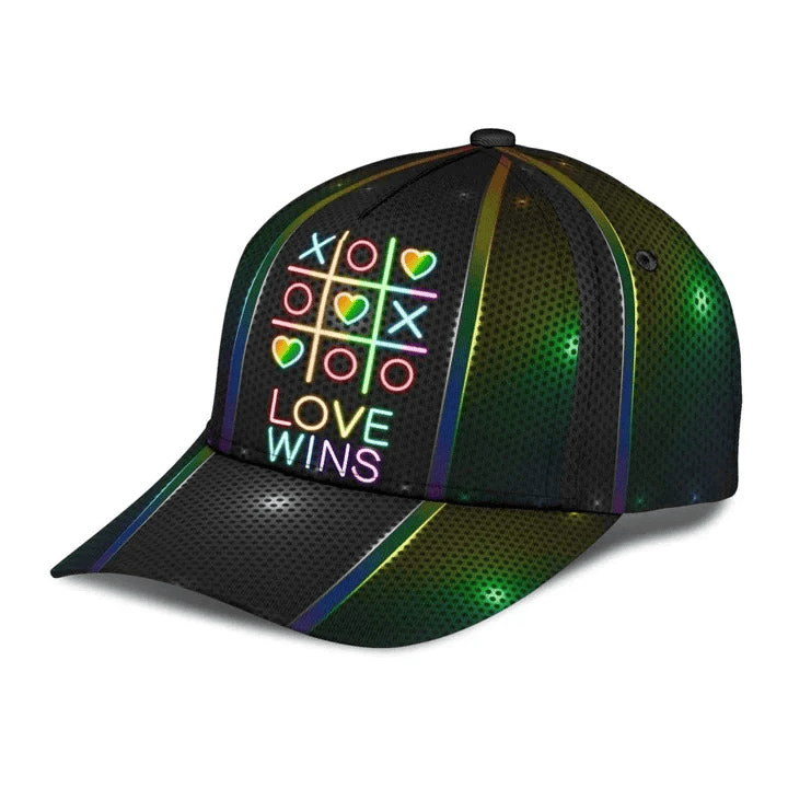 Adeenyc 3D Baseball Cap For LGBTQ, LGBT Love Wins Printing Baseball Cap Hat, Gay Man Gifts Trucker Hats Custom Hats Gifts For Men & Women