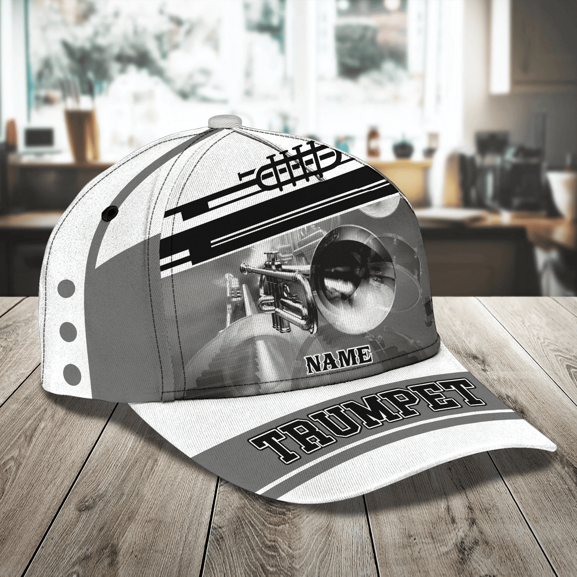 Adeenyc 3D Classic Cap Trumpet Personalized Name Cap Trucker Hats Custom Hats Gifts For Men & Women