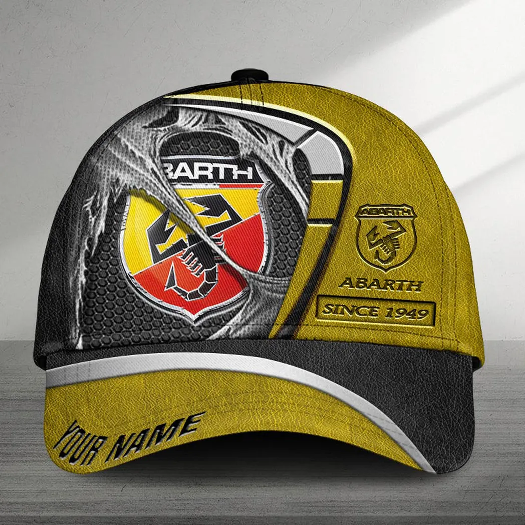 Adeenyc Abarth Black Cap, Customized Name Hat 3d Baseball Cap Classic Hat 