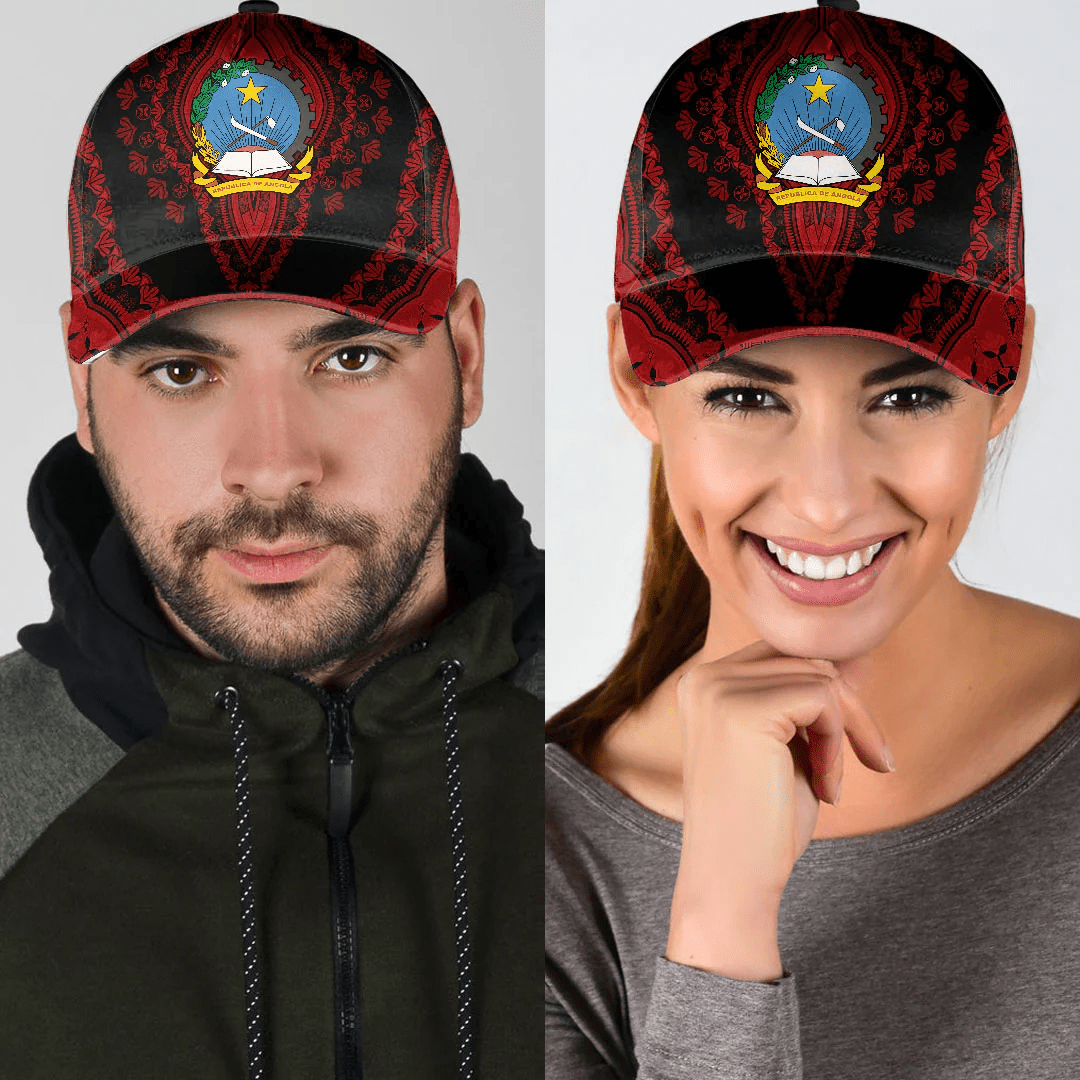 Adeenyc Africa Cap - Angola - Black Version Classic Cap Baseball Cap Hat Trucker Hats Custom Hats Gifts For Men & Women