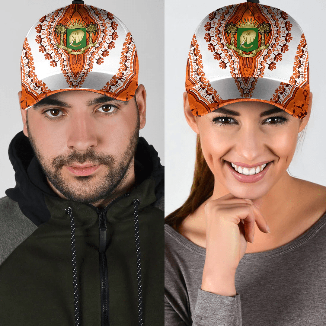 Adeenyc Africa Cap - Ivory Coast - White Version Classic Cap Baseball Cap Hat Trucker Hats Custom Hats Gifts For Men & Women