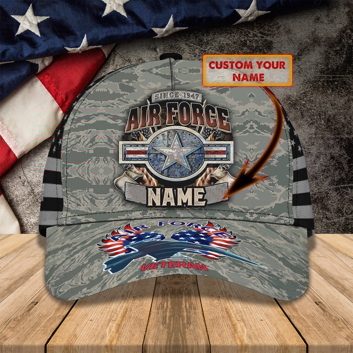 Adeenyc Air Force Veteran Personalized Classic Cap Baseball Cap Hat Hats Gifts for men & women Adeenyc.com