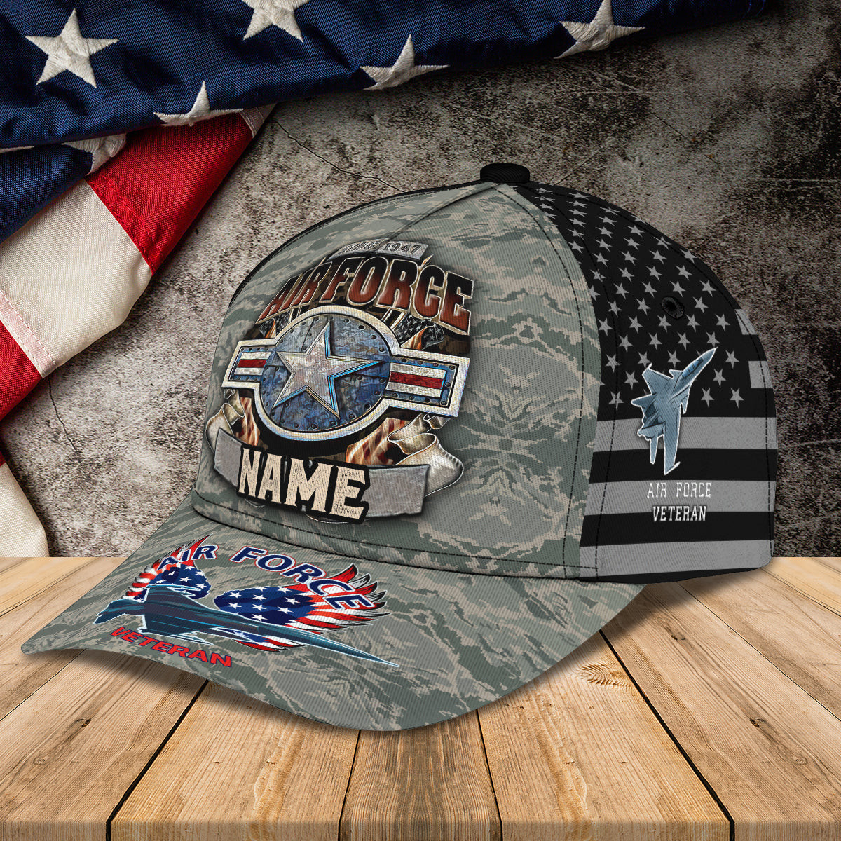 Adeenyc Air Force Veteran Personalized Classic Cap Baseball Cap Hat Hats Gifts for men & women Adeenyc.com