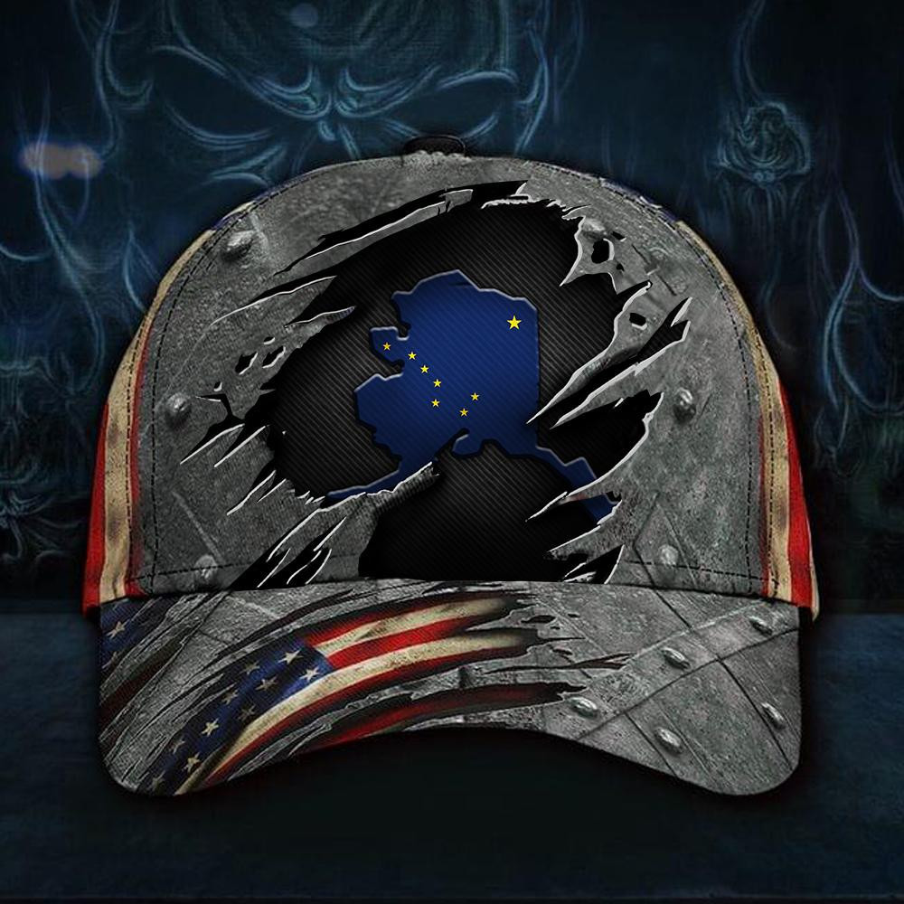 Adeenyc Alaska State Flag Hat Vintage American Flag Trucker Cap Gifts For Patriot Classic Cap Trucker Hats Custom Hats Gifts For Men & Women