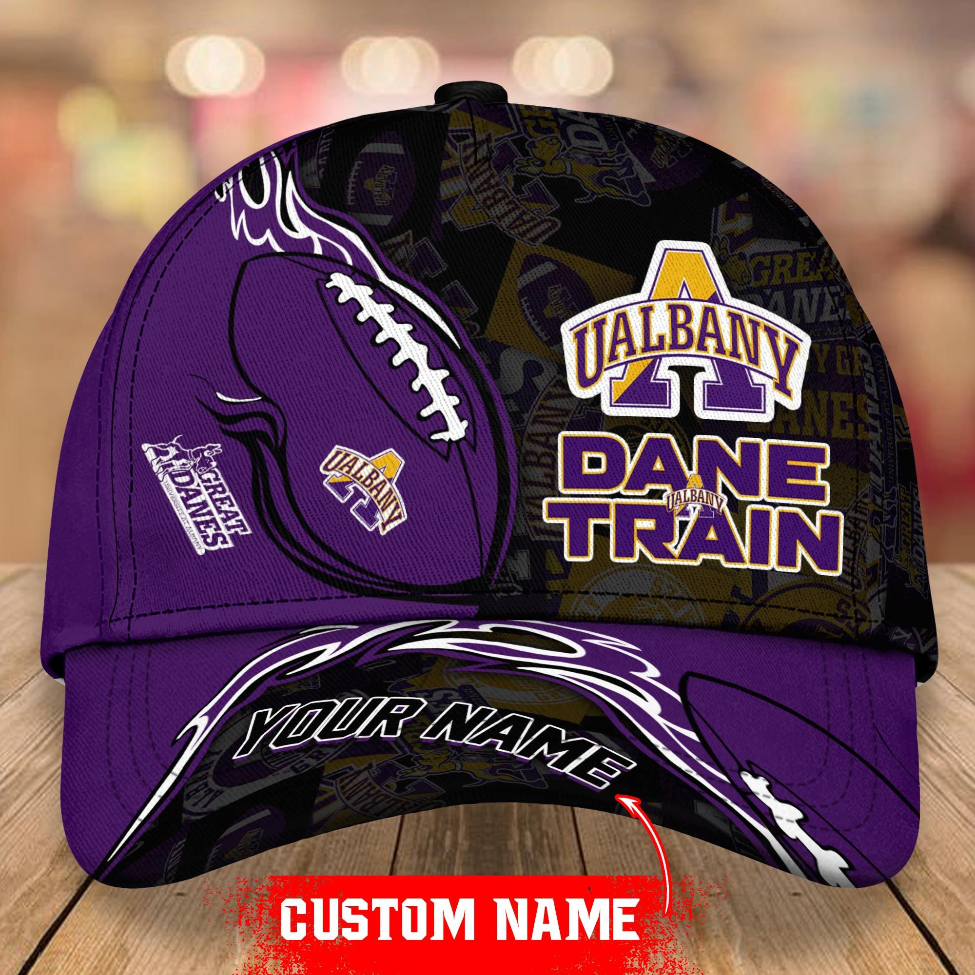 Adeenyc Albany Great Danes NCAA Personalized Hats Baseball Caps Classic Caps for men, women