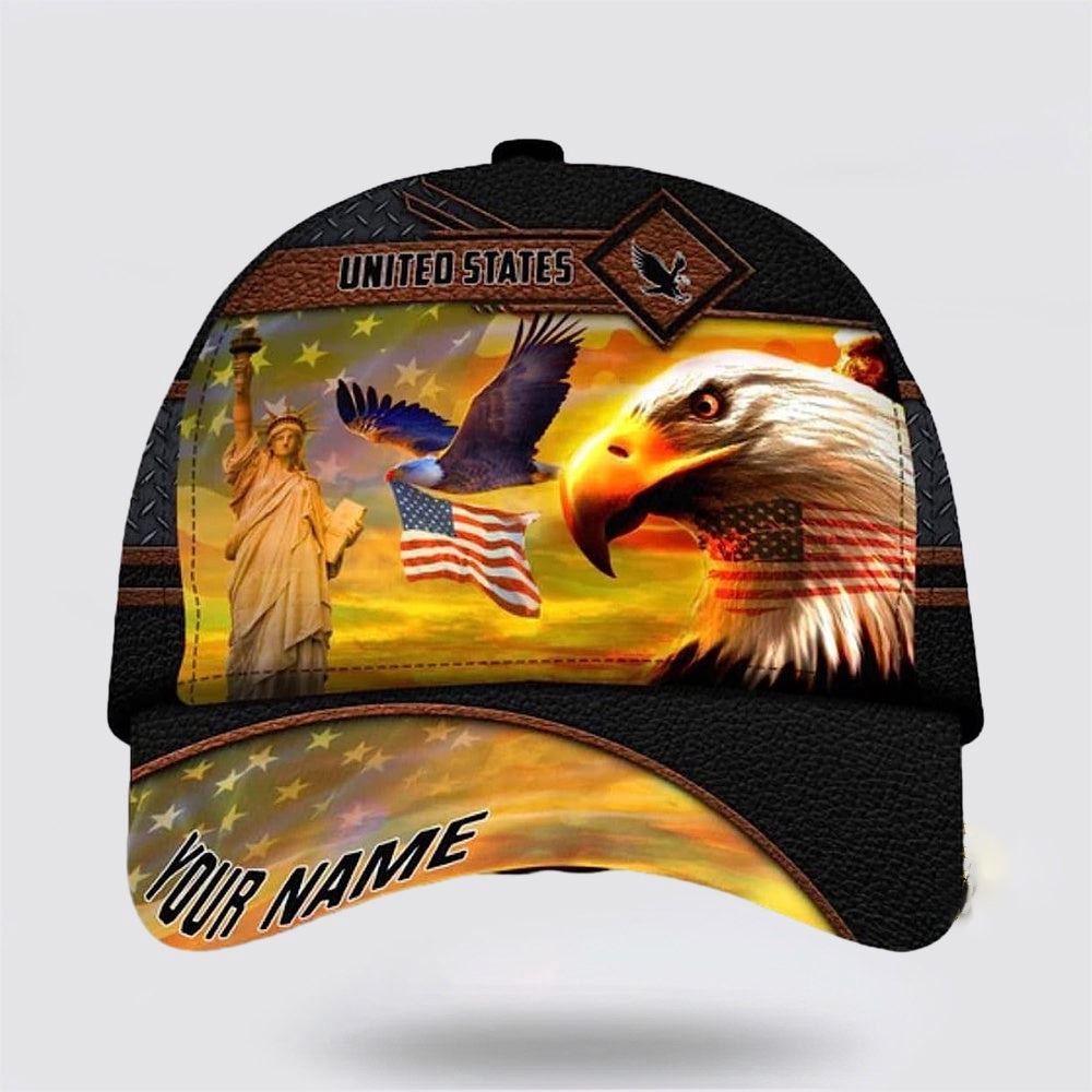 Adeenyc American Eagle Custom Name Baseball Cap, Christian Baseball Cap, Religious Cap, Christian Hat Trucker Hats Custom Hats Gifts For Men & Women