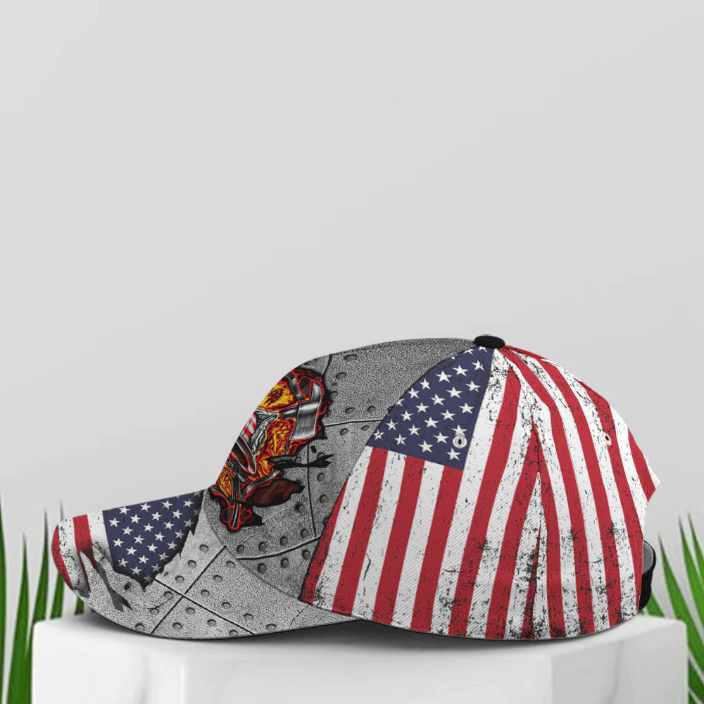 Adeenyc American Firefighter American Flag Style Baseball Cap Trucker Hats Custom Hats Gifts For Men & Women