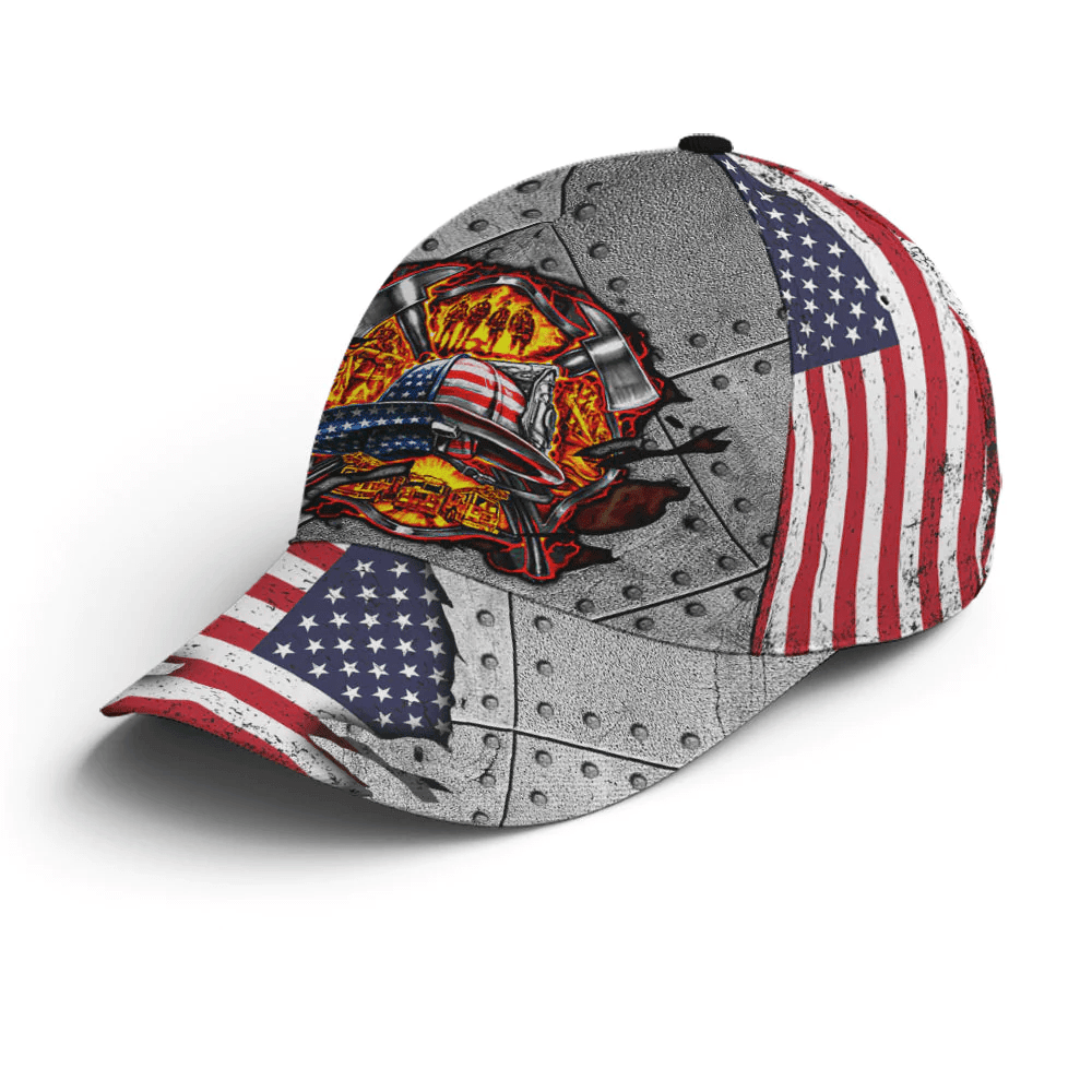 Adeenyc American Firefighter American Flag Style Baseball Cap Trucker Hats Custom Hats Gifts For Men & Women