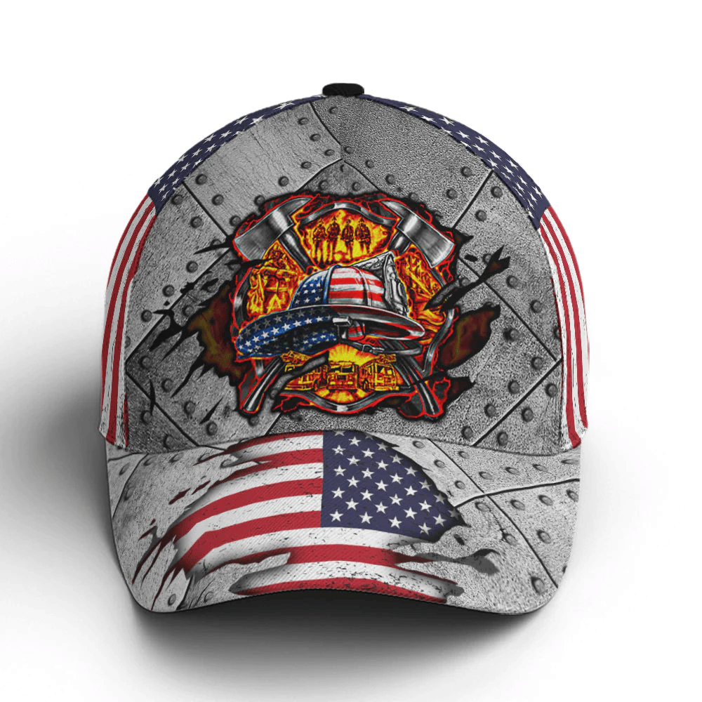 Adeenyc American Firefighter American Flag Style Baseball Cap Trucker Hats Custom Hats Gifts For Men & Women