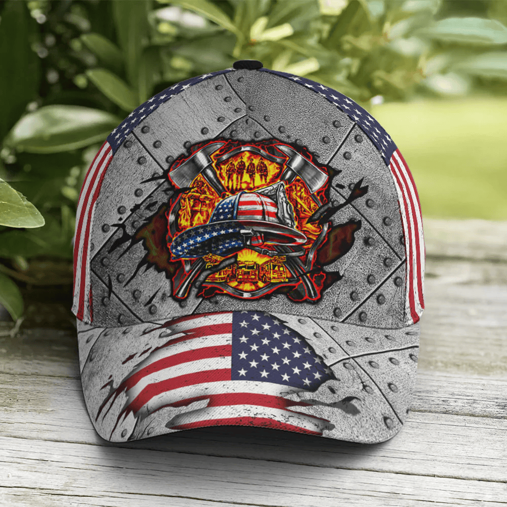 Adeenyc American Firefighter American Flag Style Baseball Cap Trucker Hats Custom Hats Gifts For Men & Women