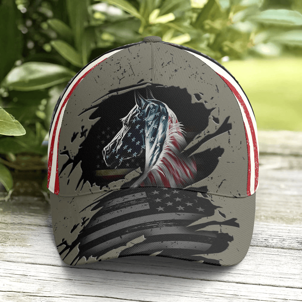 Adeenyc American Flag Patriot Horse Baseball Cap Trucker Hats Custom Hats Gifts For Men & Women