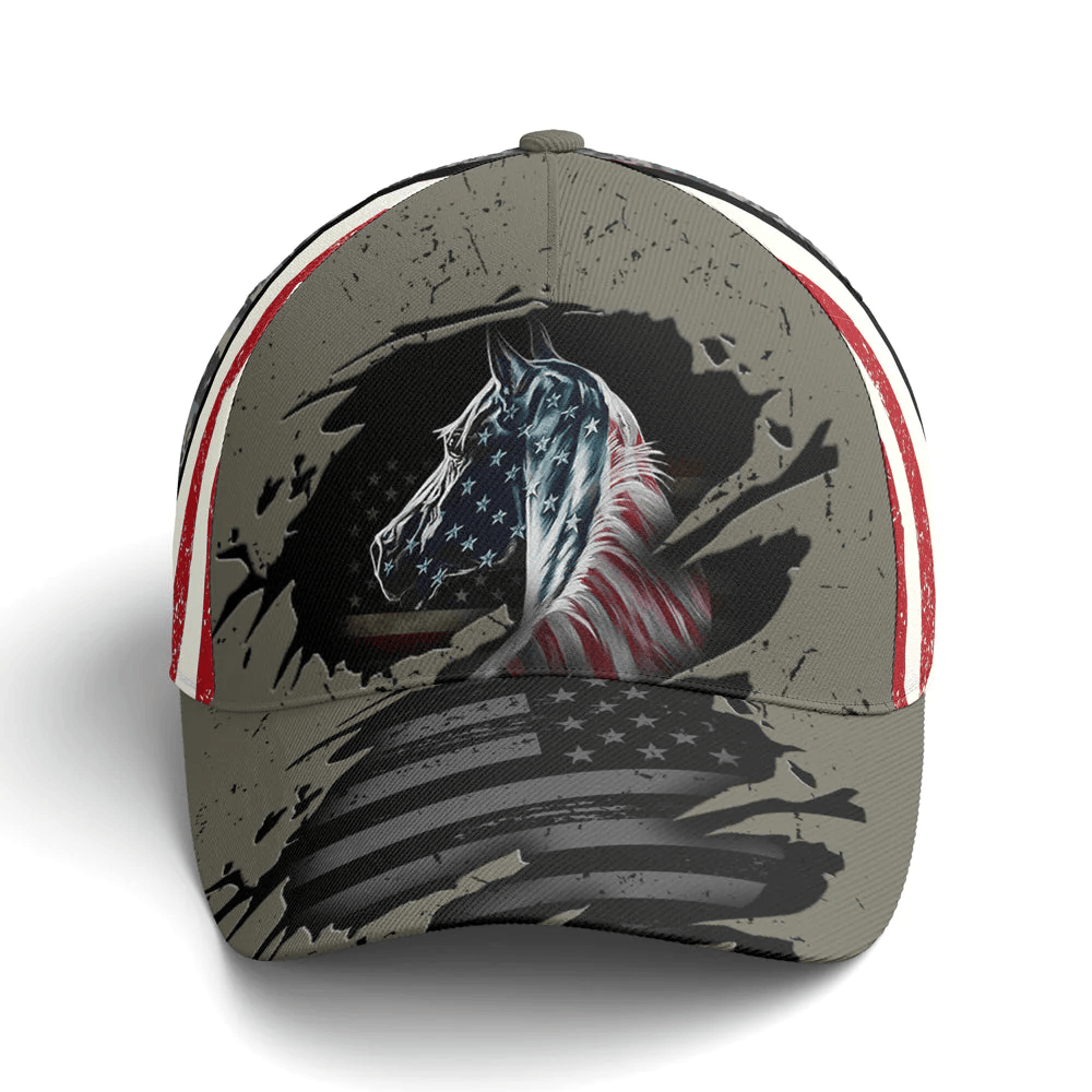 Adeenyc American Flag Patriot Horse Baseball Cap Trucker Hats Custom Hats Gifts For Men & Women