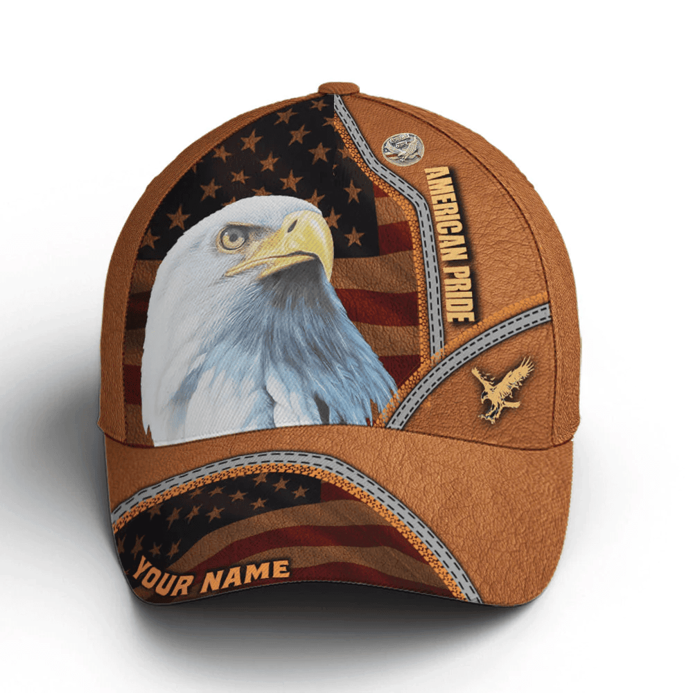 Adeenyc American Pride Eagle Leather Style Baseball Cap Trucker Hats Custom Hats Gifts For Men & Women