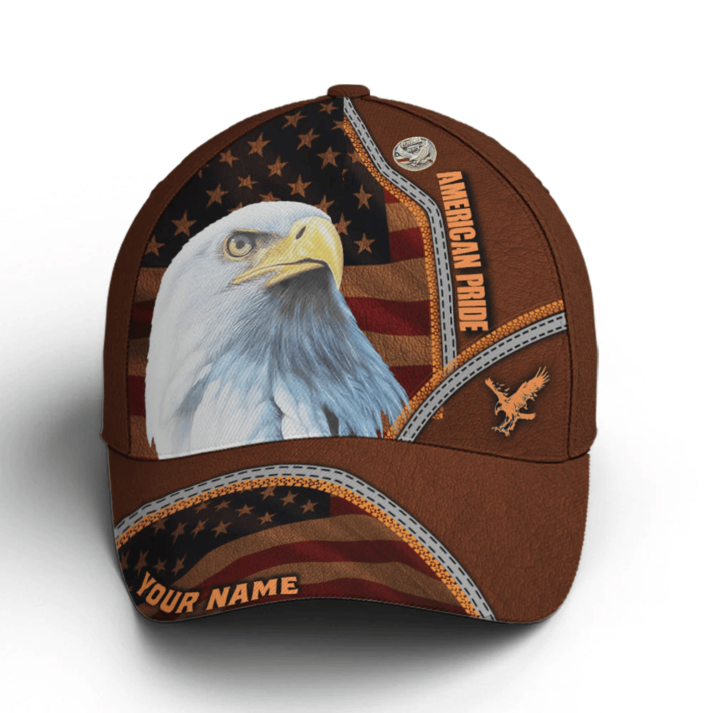 Adeenyc American Pride Eagle Leather Style Baseball Cap Trucker Hats Custom Hats Gifts For Men & Women