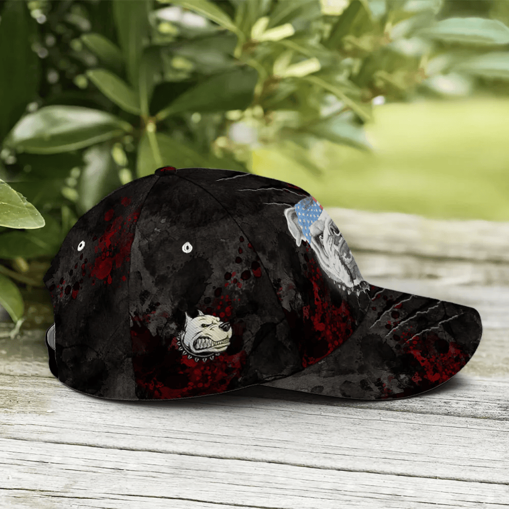 Adeenyc Angry Bulldog American Flag Baseball Cap Trucker Hats Custom Hats Gifts For Men & Women