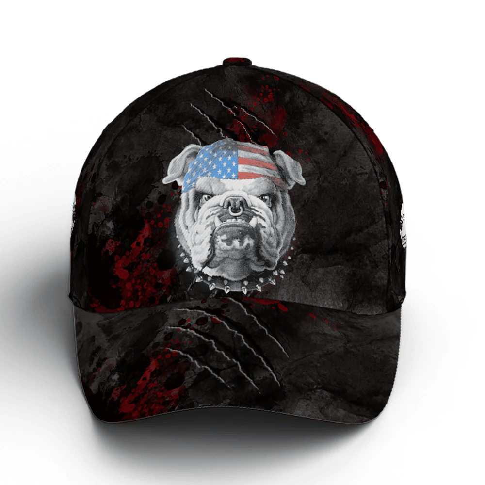 Adeenyc Angry Bulldog American Flag Baseball Cap Trucker Hats Custom Hats Gifts For Men & Women